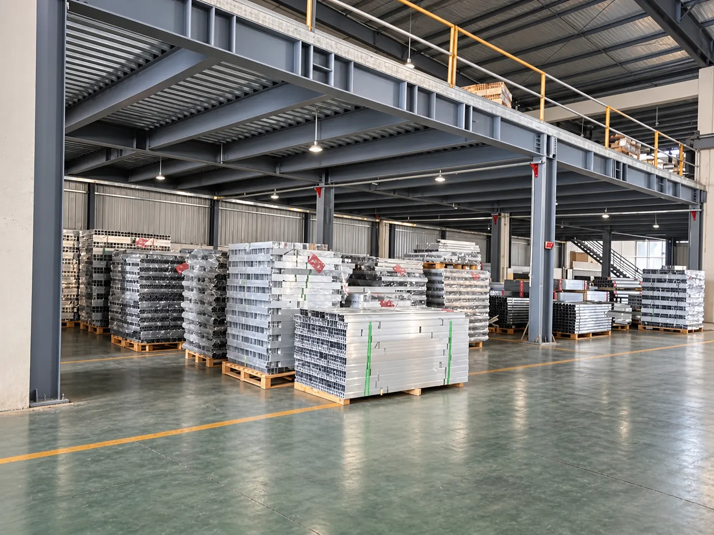 Material staging at the stove fan production facility