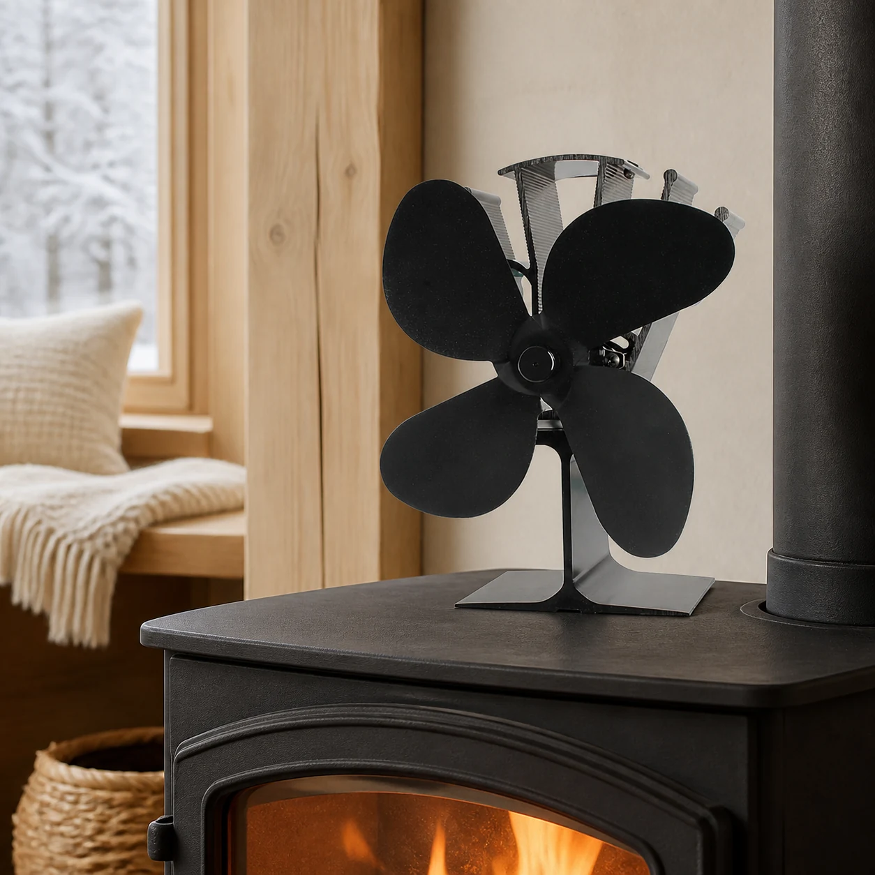 Classic Four-Blade Stove Fan view 1