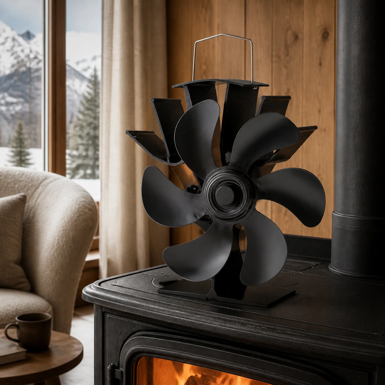 Six-Blade Fireplace Fan view 1