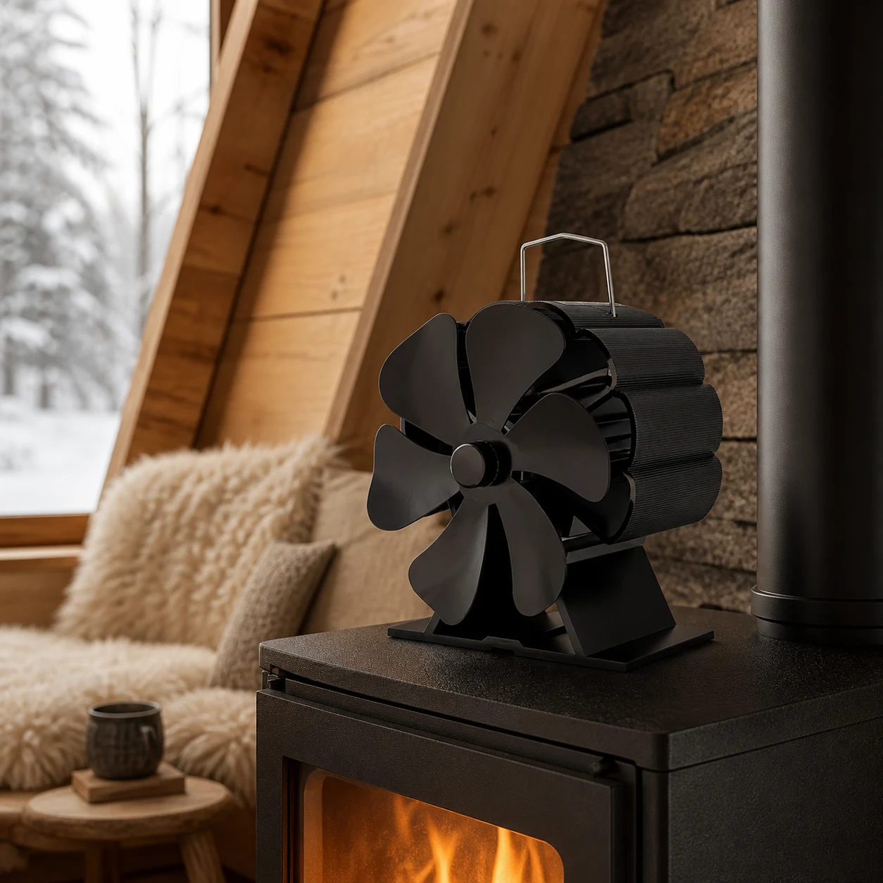 Winter Warm Six-Blade Fireplace Fan view 1