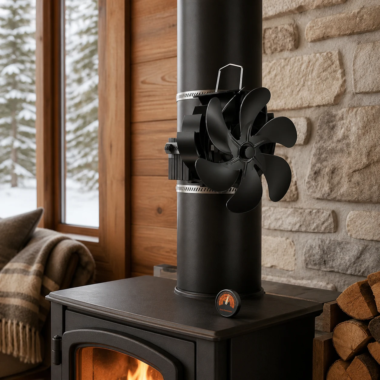 Magnetic Thermometer Chimney-Bundled Fan view 1