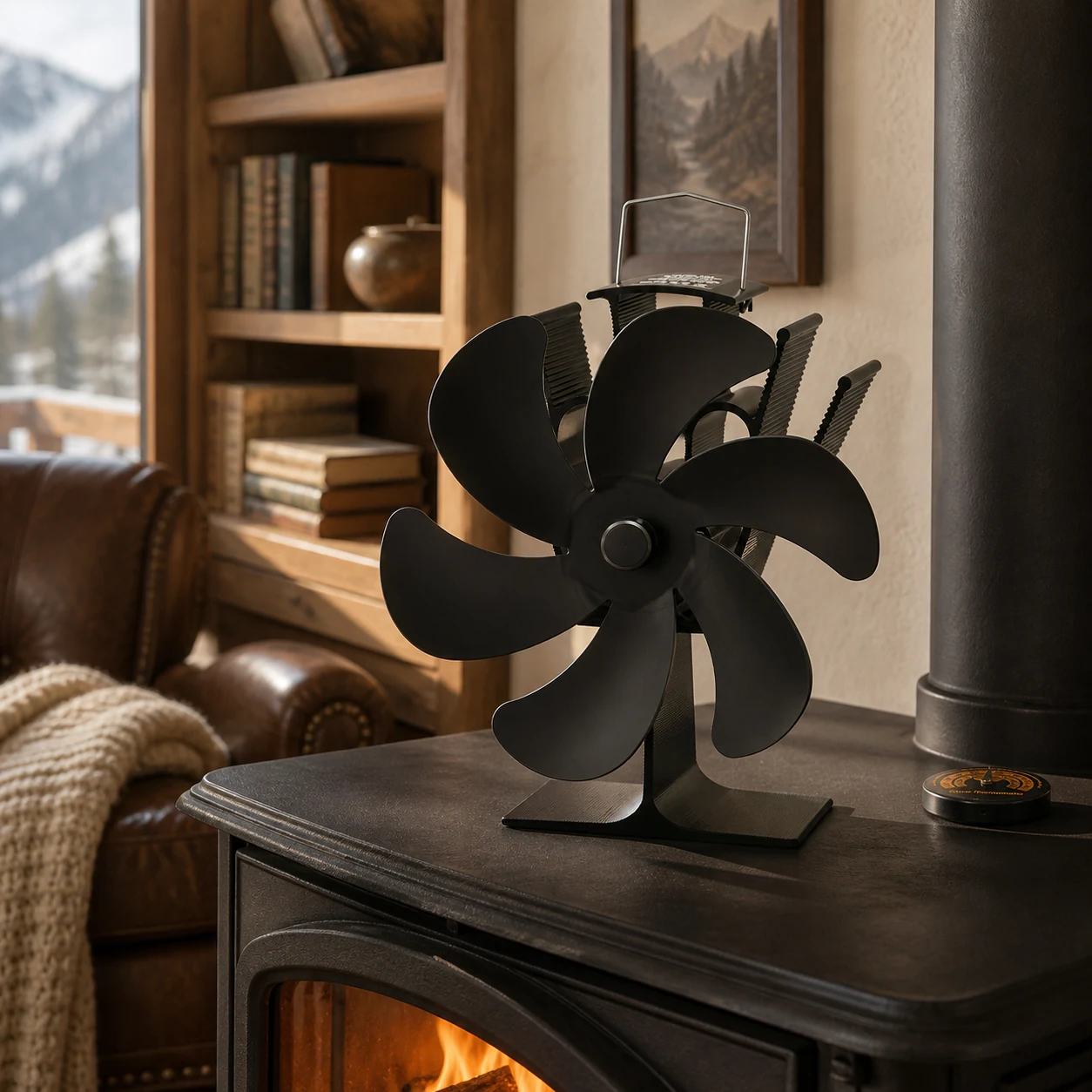 Eco Six-Blade Fan with Temperature Reminder view 1